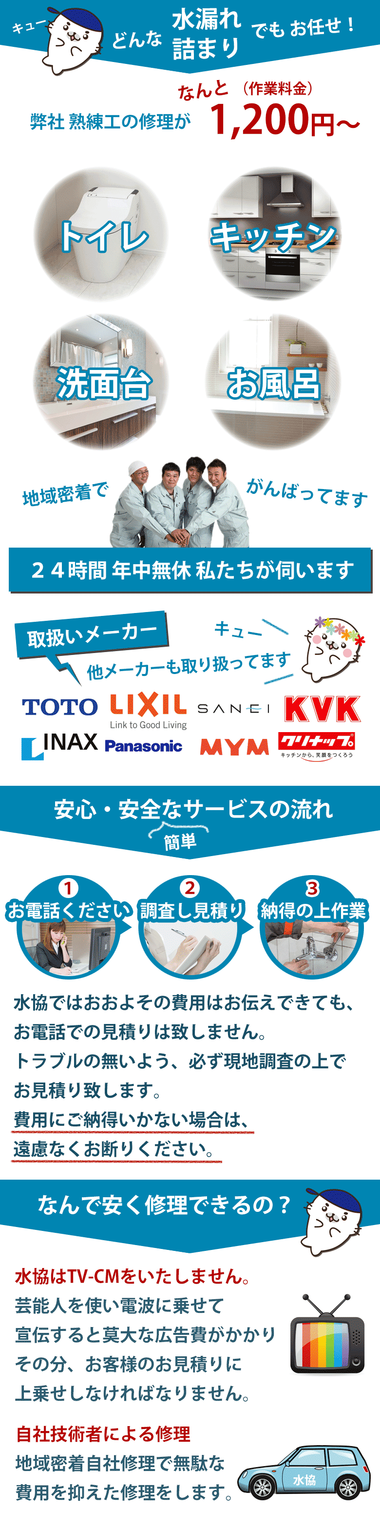 近くの水道屋水漏れ修理業者 河内長野市